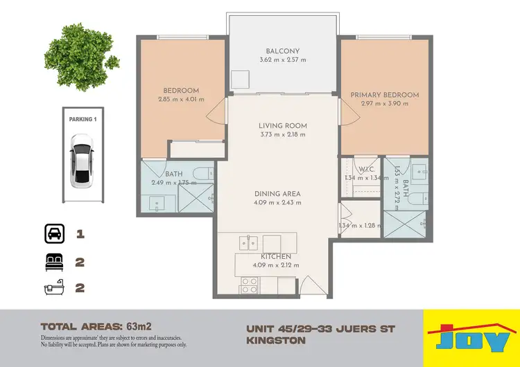Floorplan of Homely apartment listing, 45/29-33 Juers Street, Kingston QLD 4114
