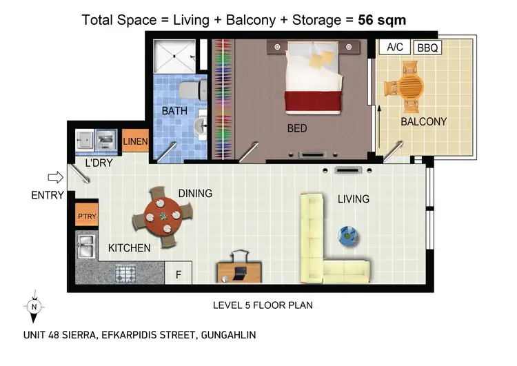 Floorplan of Homely apartment listing, 48/70 Efkarpidis Street, Gungahlin ACT 2912