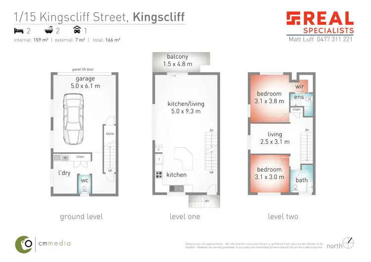 Floorplan of Homely townhouse listing, 1/15 Kingscliff St, Kingscliff NSW 2487