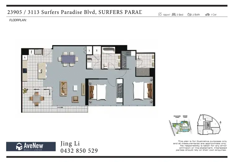 Floorplan of Homely apartment listing, 23905/3113 Surfers Paradise Blvd, Surfers Paradise QLD 4217