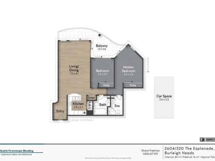 Floorplan of Homely unit listing, 2604/220 The Esplanade, Burleigh Heads QLD 4220