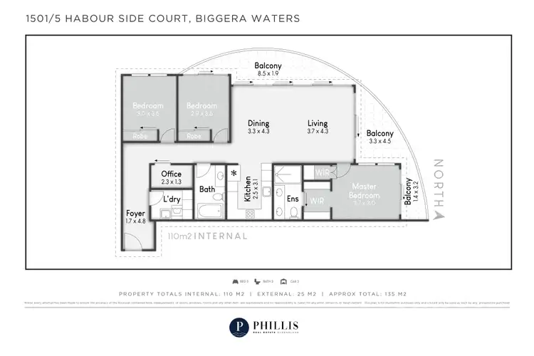 Floorplan of Homely unit listing, 1501/5 Harbourside Court, Biggera Waters QLD 4216
