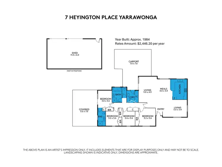 Floorplan of Homely house listing, 7 Heyington Place, Yarrawonga VIC 3730