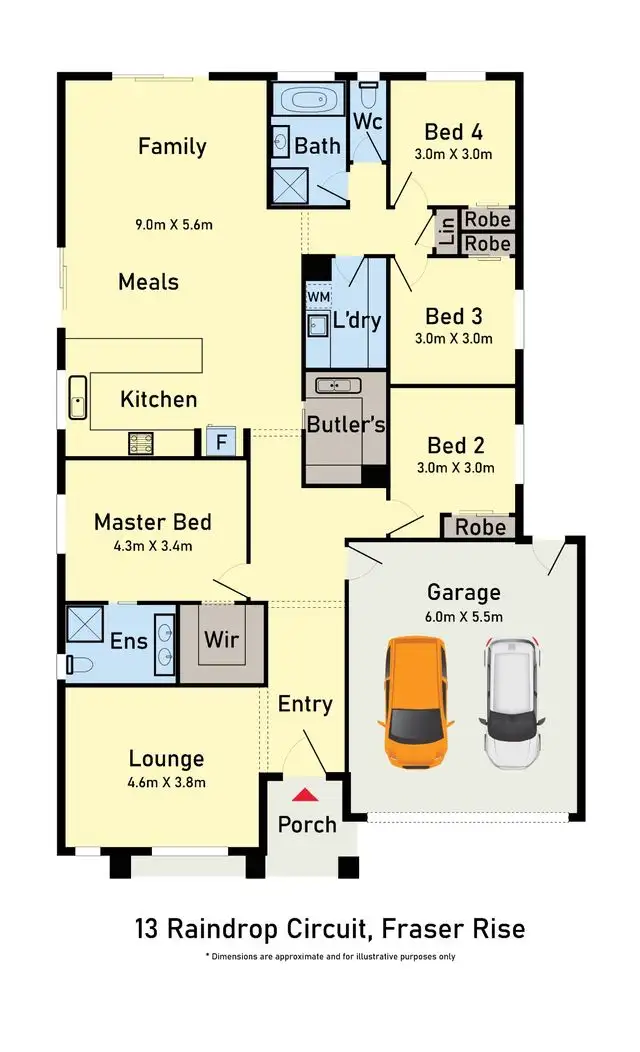 Floorplan of Homely house listing, 13 RAINDROP CIRCUIT, Fraser Rise VIC 3336