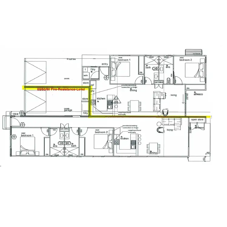 Floorplan of Homely semi-detached listing, 4 A Huxley Crescent, Oonoonba QLD 4811