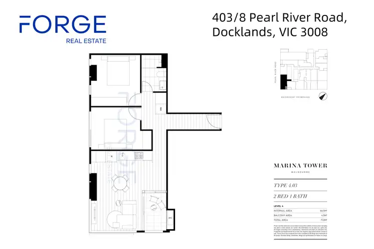 Floorplan of Homely apartment listing, 403/8 Pearl River Road, Docklands VIC 3008