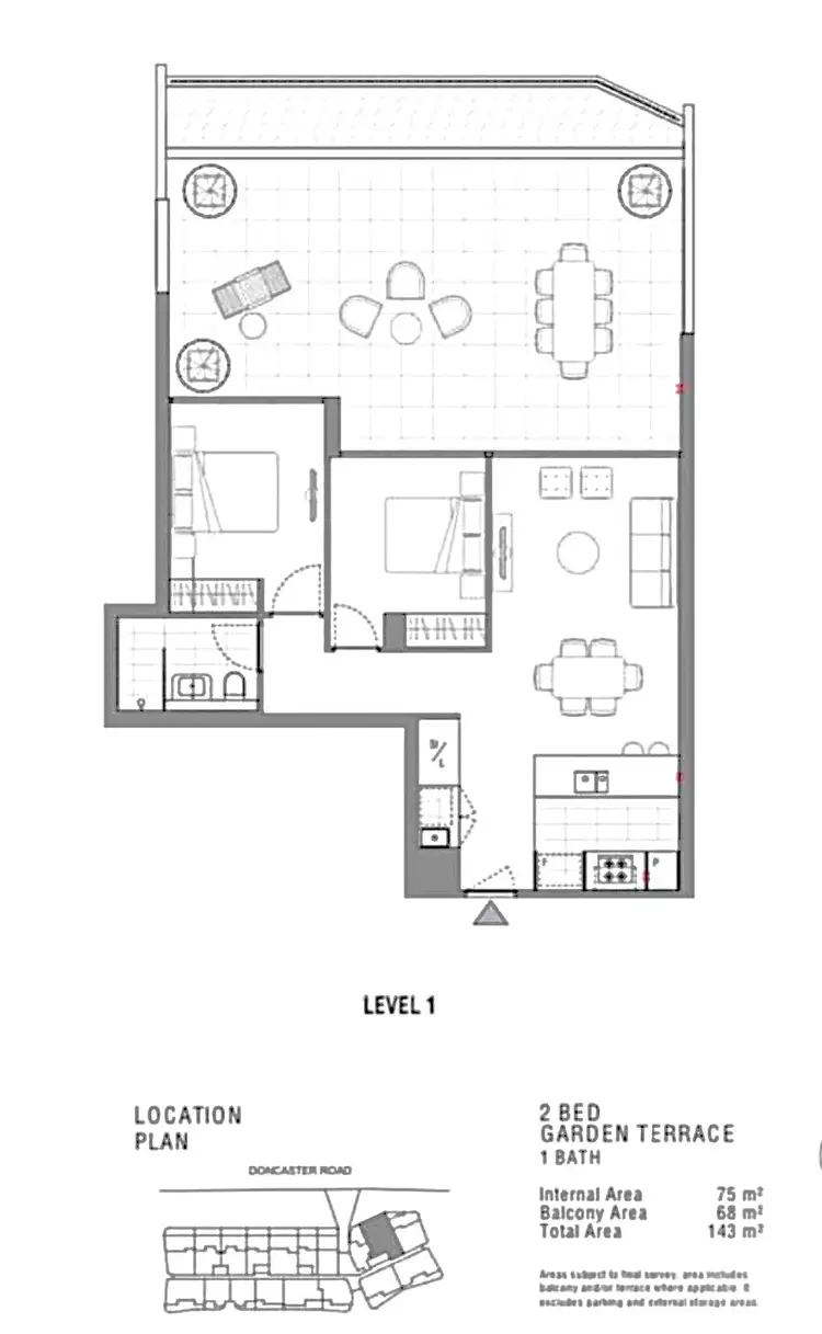 Floorplan of Homely apartment listing, 117/59 Stables Circuit, Doncaster VIC 3108
