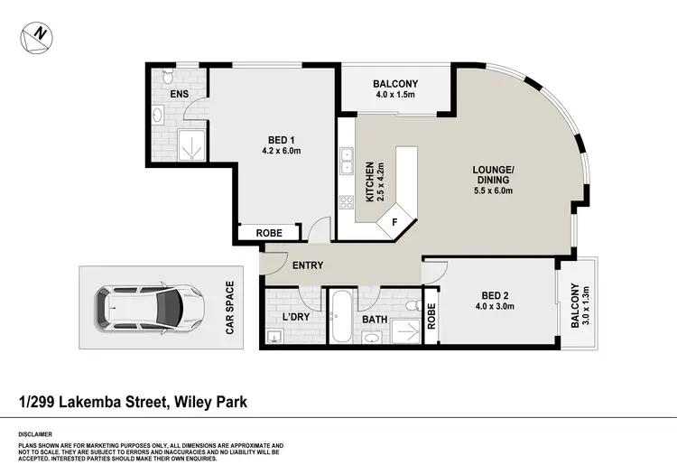 Floorplan of Homely unit listing, 1/299 Lakemba Street, Wiley Park NSW 2195