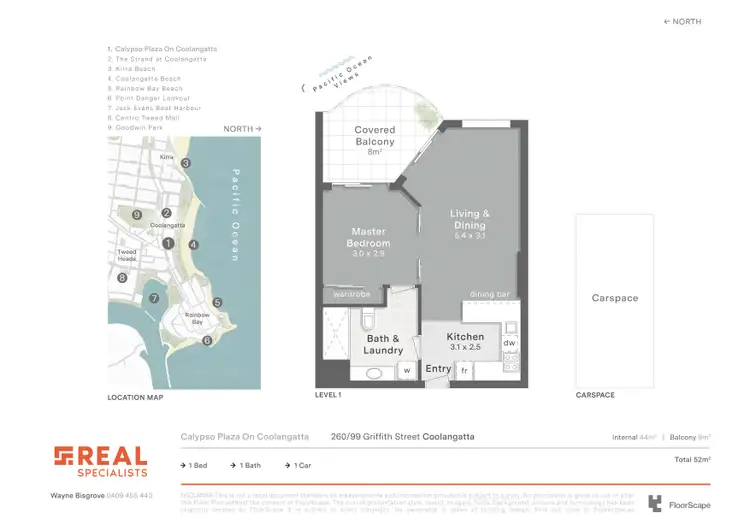 Floorplan of Homely unit listing, 260/99 Griffith Street, Coolangatta QLD 4225