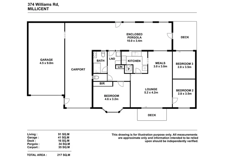 Floorplan of Homely house listing, 374 Williams Road, Millicent SA 5280