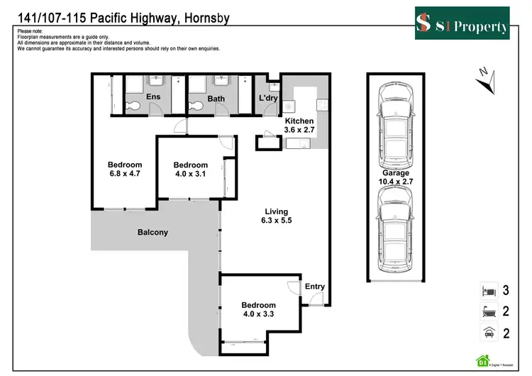 Floorplan of Homely apartment listing, 141/107 Pacific Highway, Hornsby NSW 2077