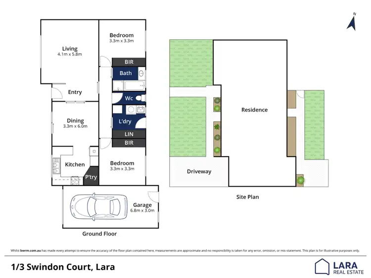 Floorplan of Homely unit listing, 1/3 Swindon Court, Lara VIC 3212