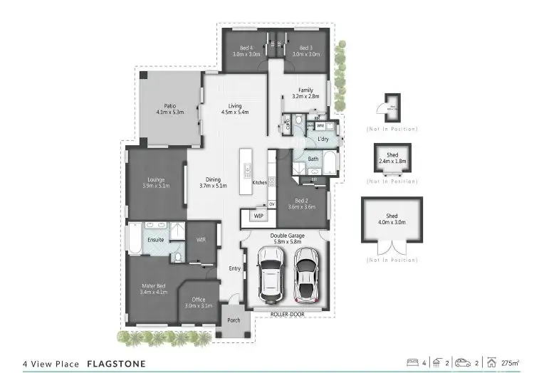 Floorplan of Homely house listing, 4 View Place, Flagstone QLD 4280