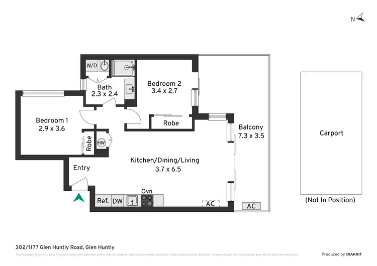 Floorplan of Homely apartment listing, 302/1177 Glen Huntly Road, Glen Huntly VIC 3163
