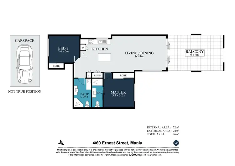 Floorplan of Homely unit listing, 4/60 Ernest Street, Manly QLD 4179