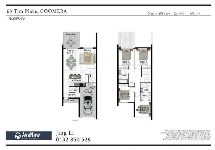 Floorplan of Homely townhouse listing, 63 Tim Place, Coomera QLD 4209