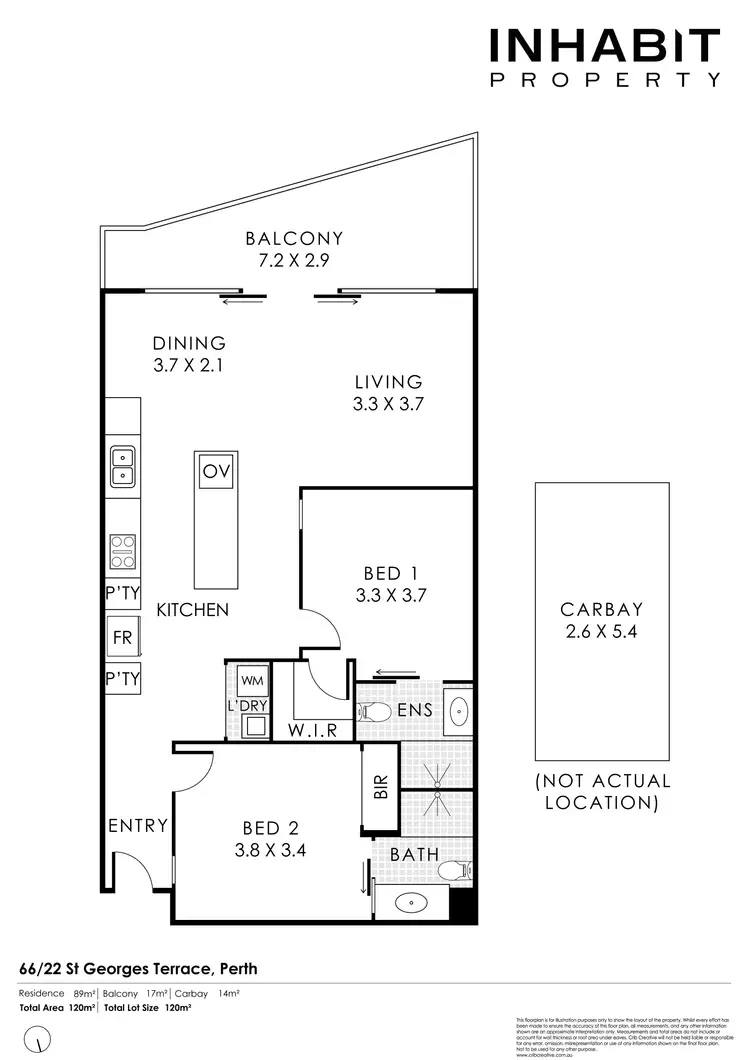 Floorplan of Homely apartment listing, 66/22 St Georges Terrace, Perth WA 6000