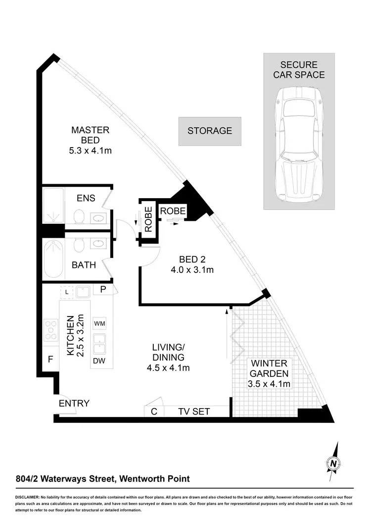 Floorplan of Homely apartment listing, 804/2 Waterways Street, Wentworth Point NSW 2127