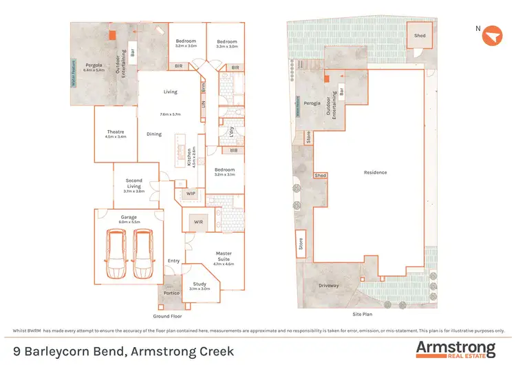 Floorplan of Homely house listing, 9 Barleycorn Bend, Armstrong Creek VIC 3217