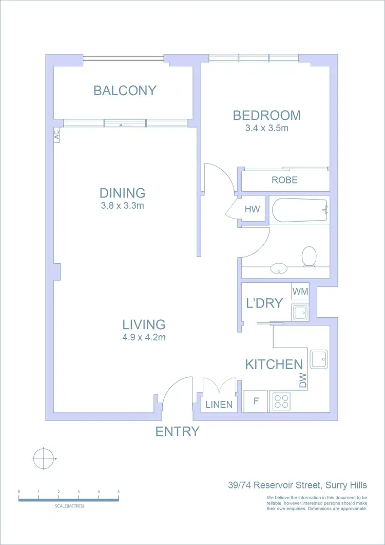 Floorplan of Homely apartment listing, 39/74 Reservoir Street, Surry Hills NSW 2010