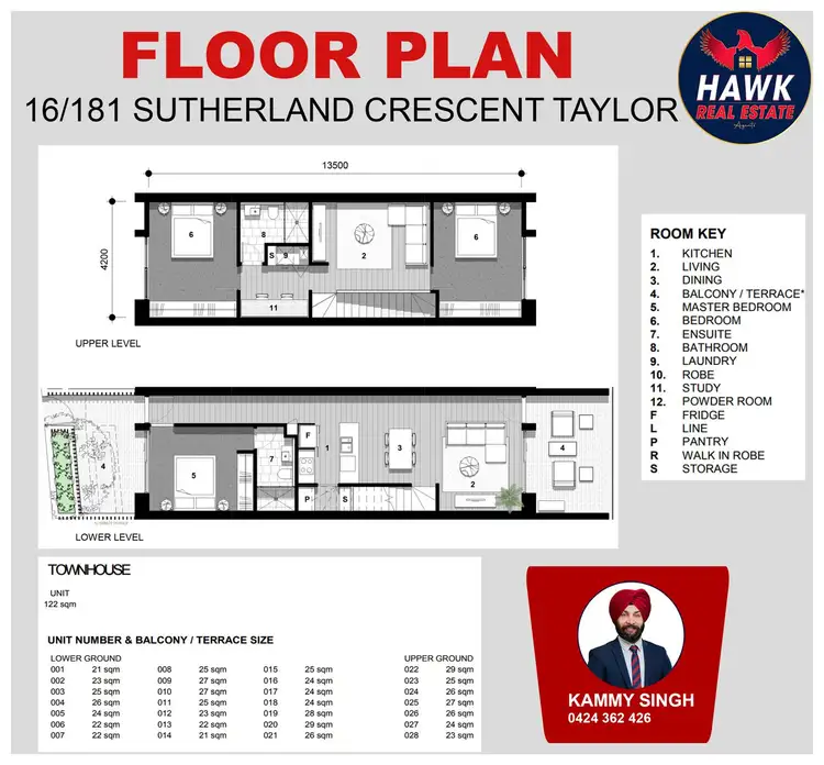 Floorplan of Homely townhouse listing, 16/181 Sutherland Crescent, Taylor ACT 2913
