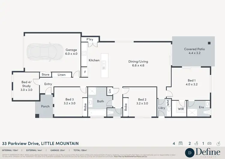 Floorplan of Homely house listing, 33 Parkview Drive, Little Mountain QLD 4551