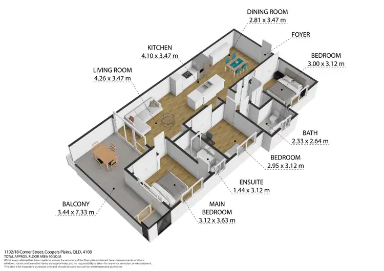 Floorplan of Homely unit listing, 1102/18 Comer Street, Coopers Plains QLD 4108