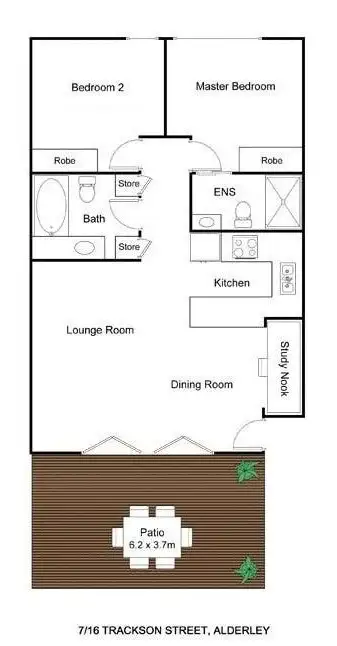 Floorplan of Homely unit listing, 7/16 Trackson Street, Alderley QLD 4051