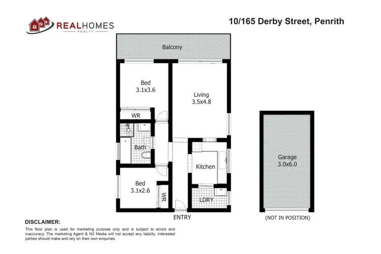 Floorplan of Homely unit listing, 10/165 Derby Street, Penrith NSW 2750