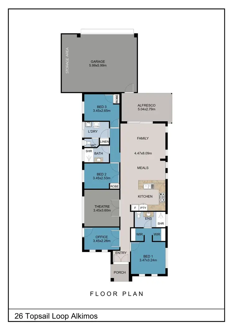 Floorplan of Homely house listing, 26 Topsail Loop, Alkimos WA 6038
