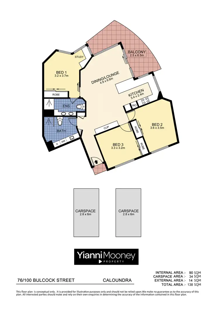 Floorplan of Homely apartment listing, 76/100 Bulcock Street, Caloundra QLD 4551