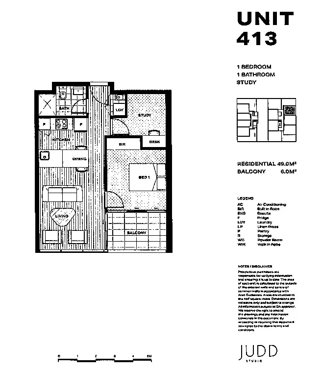 Floorplan of Homely apartment listing, 413/42 Mort Street, Braddon ACT 2612