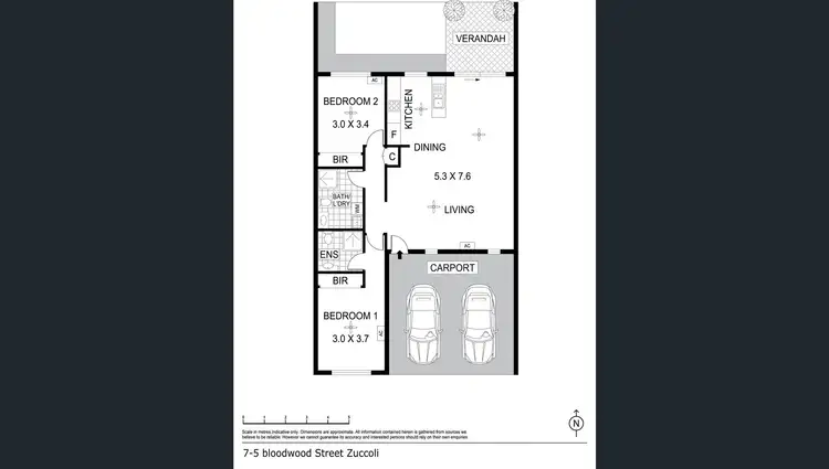 Floorplan of Homely unit listing, 7/5 Bloodwood Street, Zuccoli NT 832