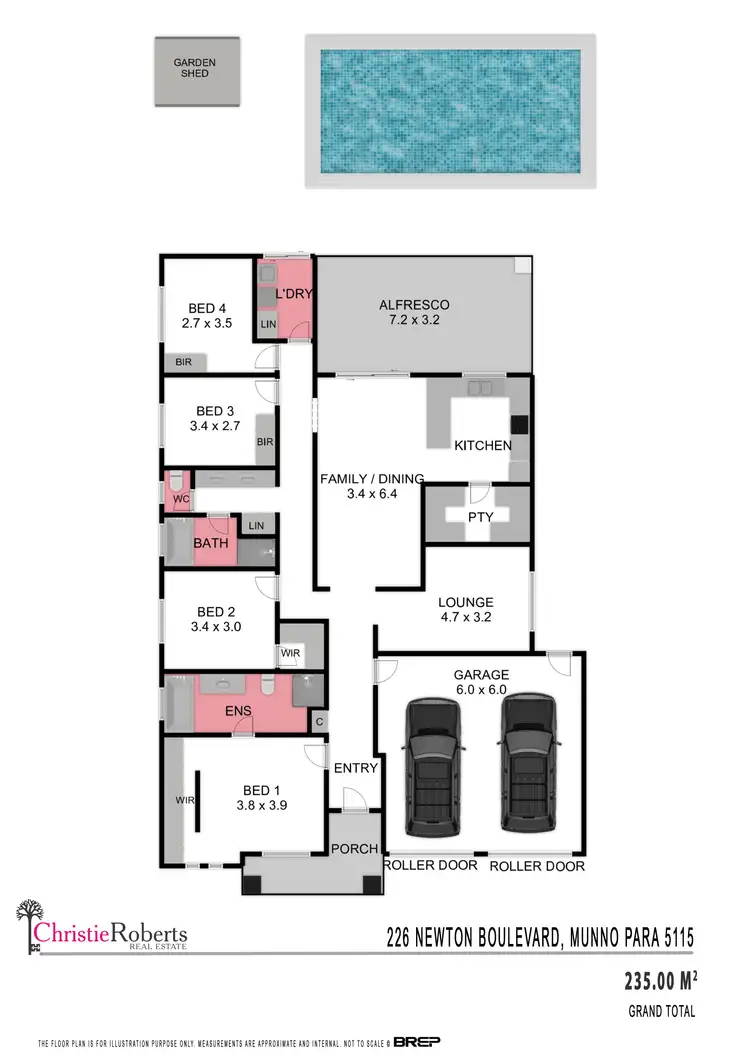 Floorplan of Homely house listing, 226 Newton Boulevard, Munno Para SA 5115