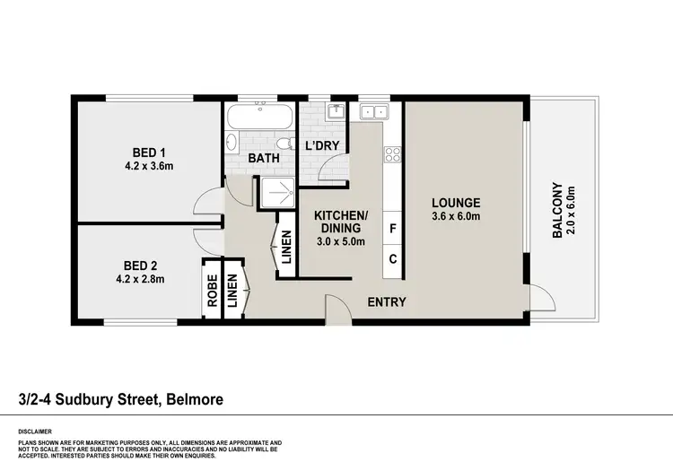 Floorplan of Homely unit listing, 3/2-4 Sudbury Street, Belmore NSW 2192