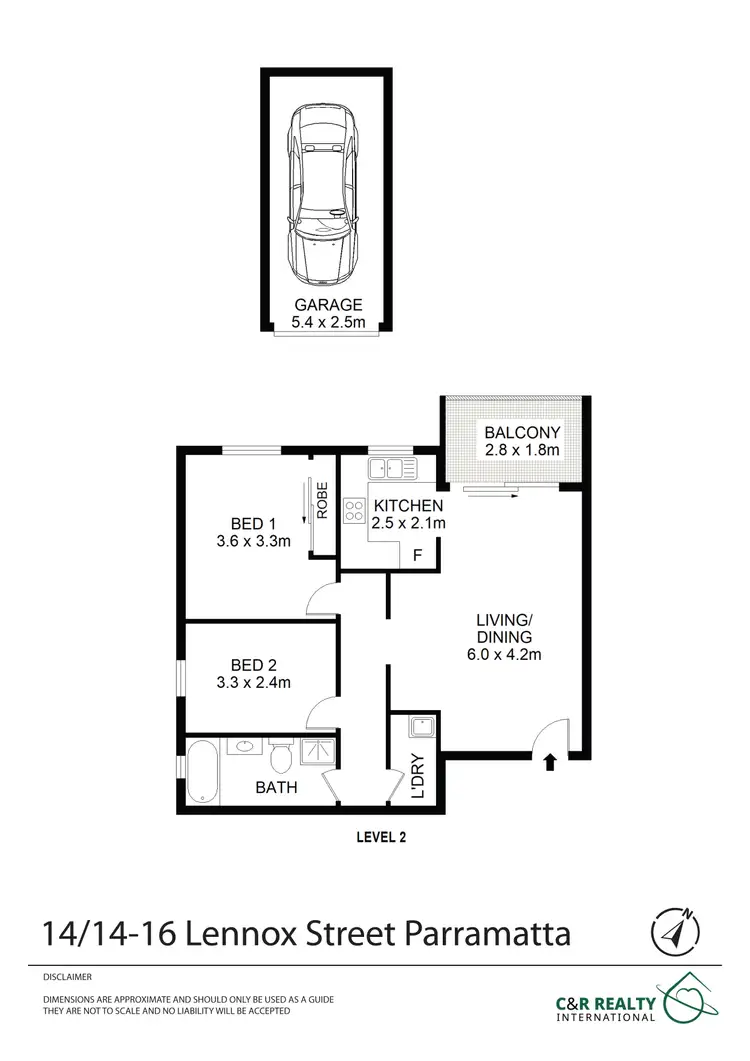 Floorplan of Homely apartment listing, 14/14 Lennox Street, Parramatta NSW 2150