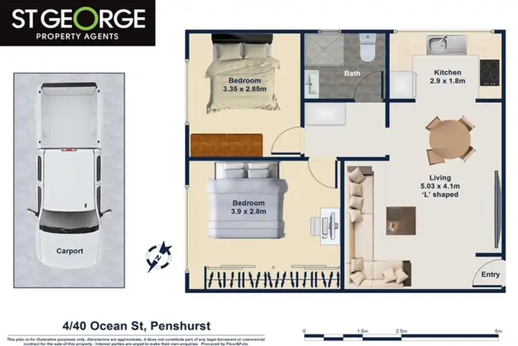 Floorplan of Homely apartment listing, 4/40 Ocean Street, Penshurst NSW 2222