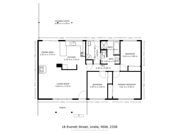 Floorplan of Homely house listing, 18 Everett Street, Uralla NSW 2358