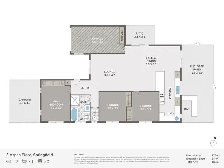 Floorplan of Homely house listing, 3 Aspen Place, Springfield QLD 4300