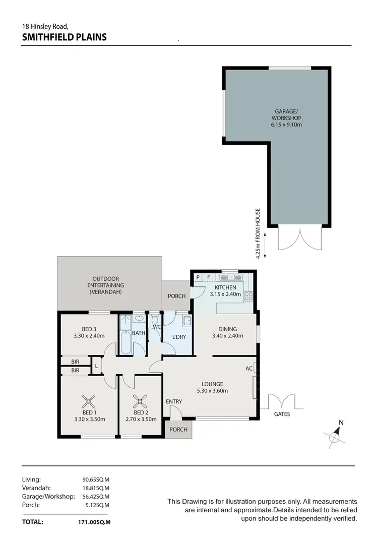 Floorplan of Homely house listing, 18 HINSLEY ROAD, Smithfield Plains SA 5114
