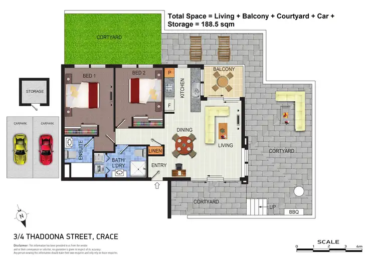 Floorplan of Homely apartment listing, 3/4 Thadoona Street, Crace ACT 2911