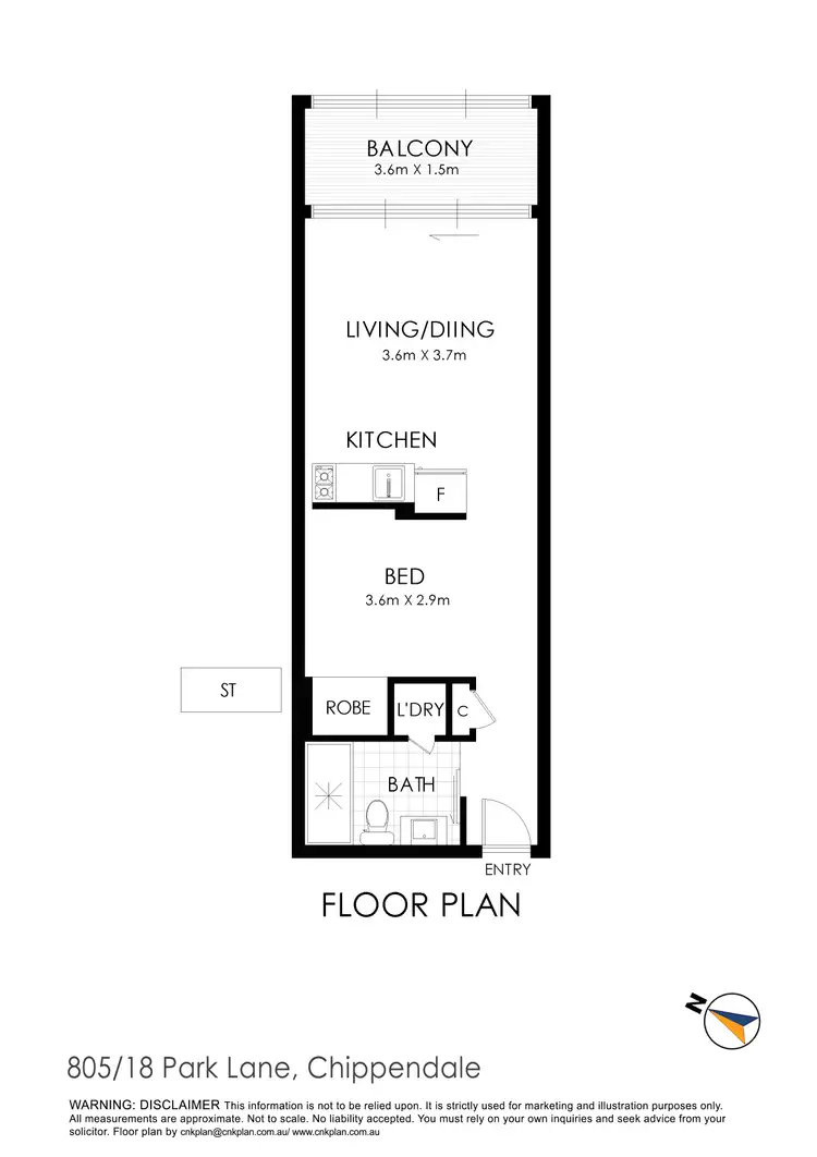 Floorplan of Homely apartment listing, 805/18 Park Lane, Chippendale NSW 2008
