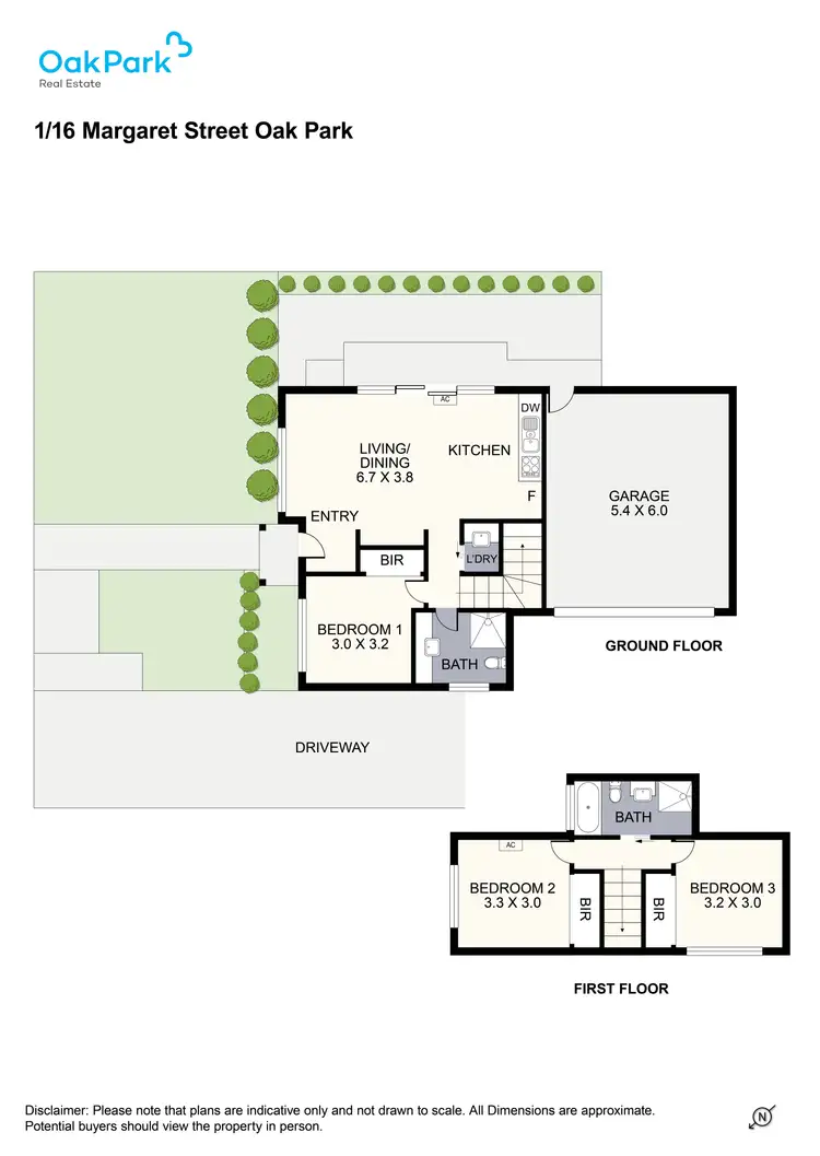 Floorplan of Homely townhouse listing, 1/16 Margaret Street, Oak Park VIC 3046