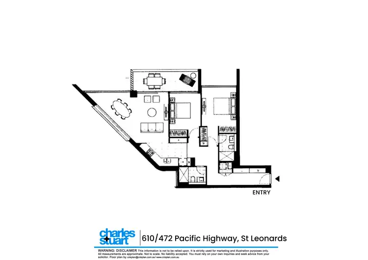 Floorplan of Homely apartment listing, 610/472 Pacific Highway, St Leonards NSW 2065