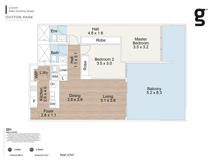 Floorplan of Homely unit listing, 2103/11 Peter Doherty Street, Dutton Park QLD 4102