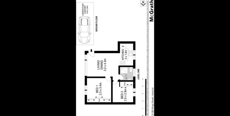 Floorplan of Homely apartment listing, 2/185 King Street, Mascot NSW 2020
