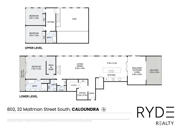 Floorplan of Homely unit listing, 802/31 MALTMAN STREET, Kings Beach QLD 4551