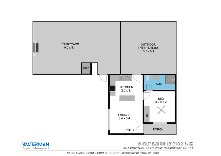 Floorplan of Homely unit listing, 1/56 Henley Beach Road, Henley Beach SA 5022