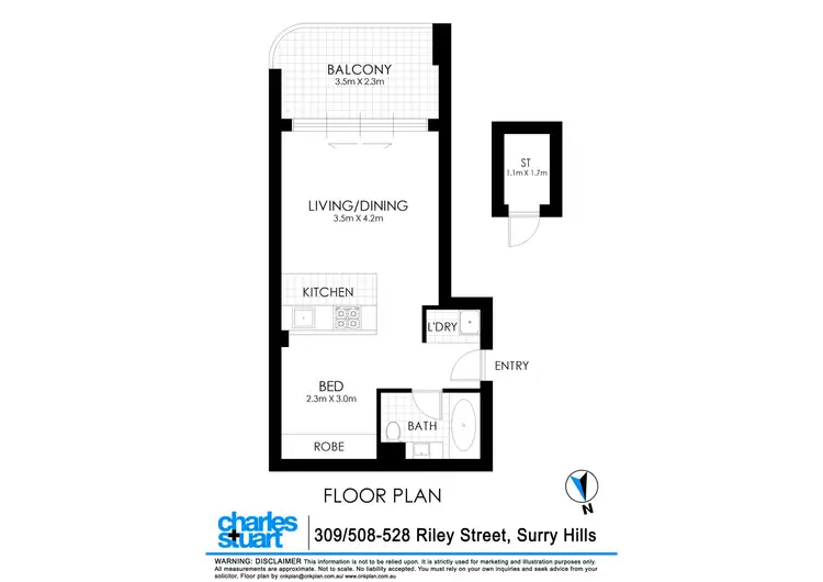 Floorplan of Homely apartment listing, 309/508-528 Riley Street, Surry Hills NSW 2010