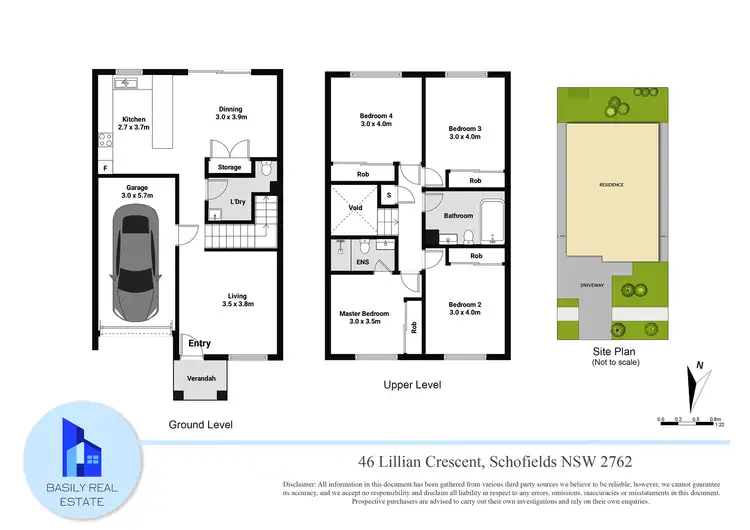 Floorplan of Homely townhouse listing, 46 Lillian Crescent, Schofields NSW 2762
